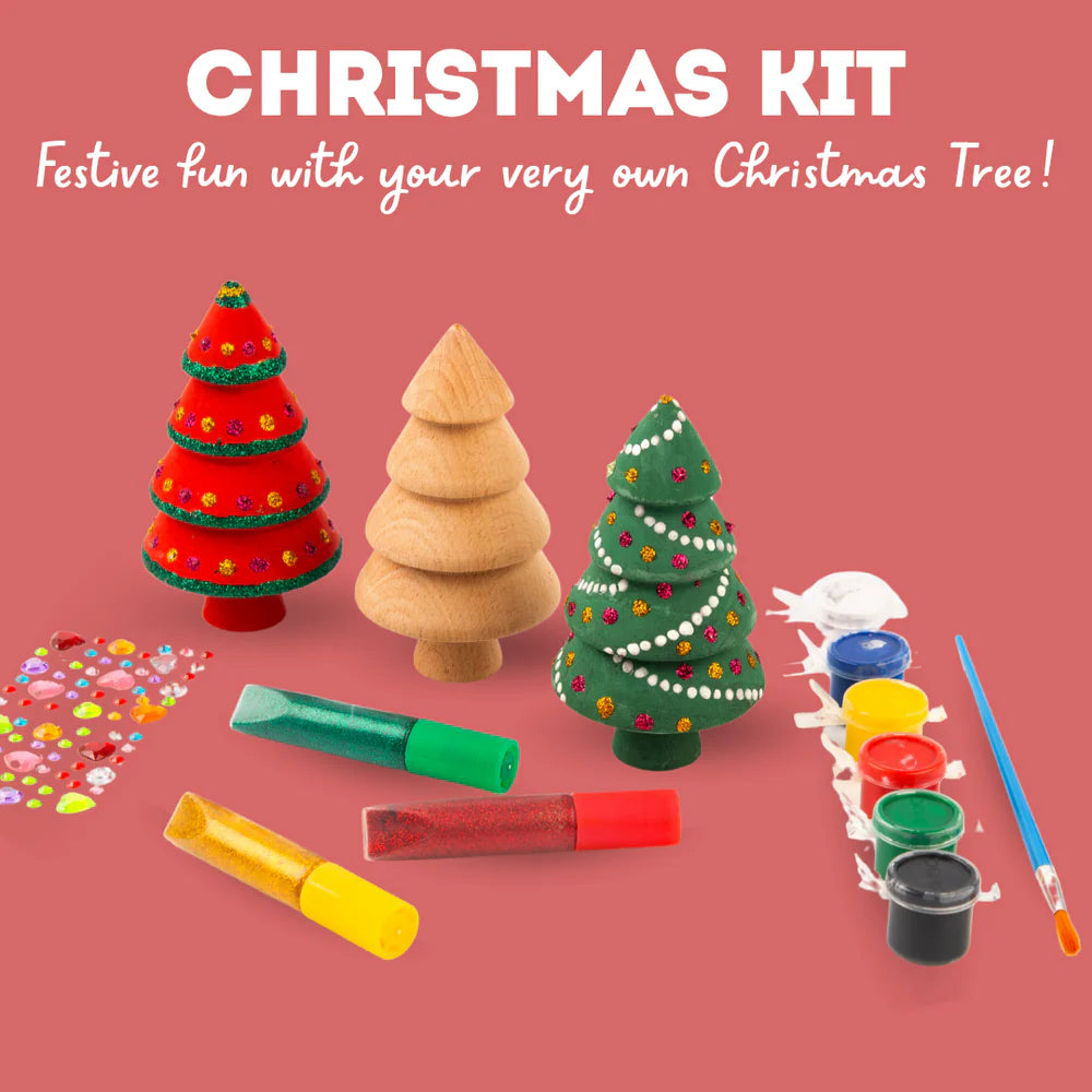 Cots and Cuddles Wooden Diy Christmas Tree for Kids - Christmas Themed