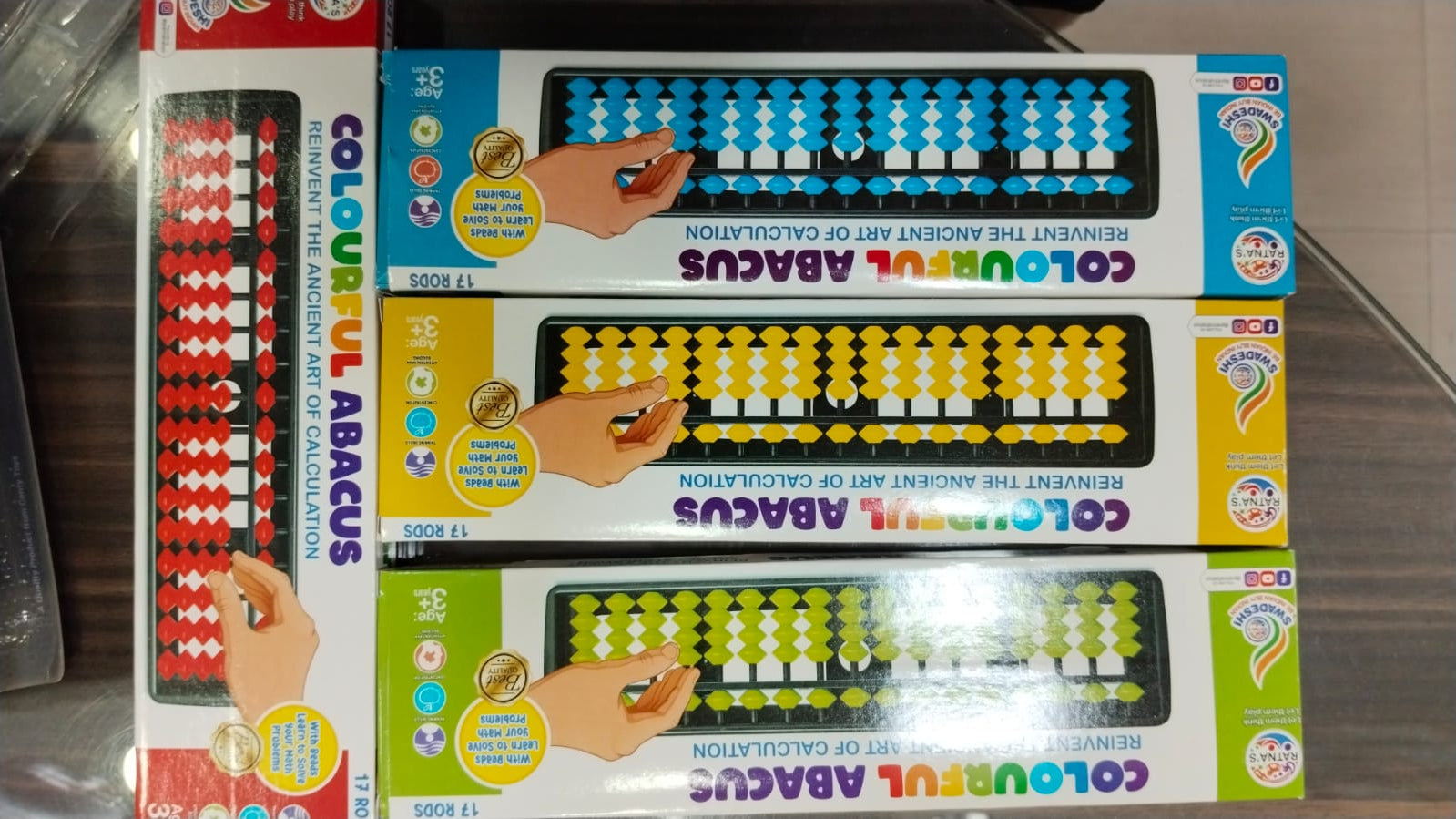Ratna's Colourful Educational Abacus 17 Rod - Color May Vary - Assorted