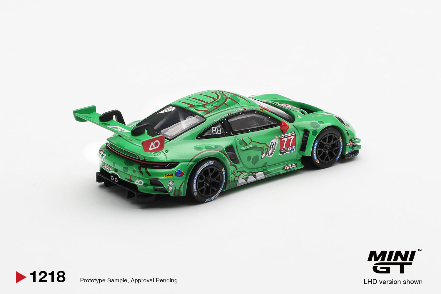 [Pre-Order] Mini GT #1218 : "Porsche 911 GT3 R (992) #77 AO Racing 2025 IMSA Sebring 12 Hrs Class Winner" - Blister Packaging