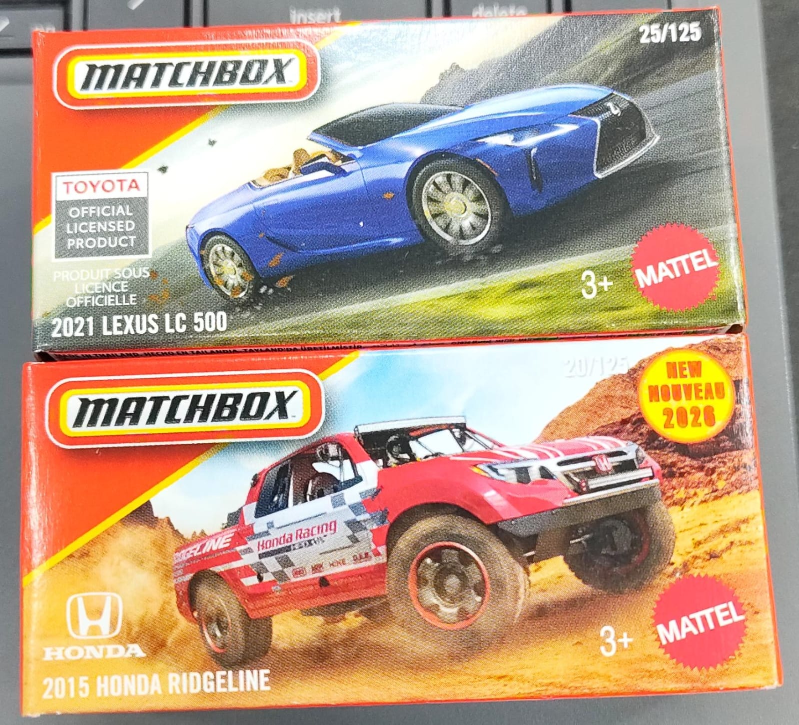 Matchbox Mainline - Combo Pack of 2 Cars - 2021 Lexus LC 500 & 2015 Honda Ridgeline - DNK70