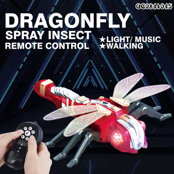 Interactive Dragonfly Toy - Spray and Dancing Robot Insect with Music for Kids