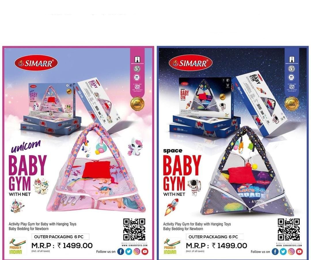 Simarr Baby Gym - With Net - Assorted - Color & Design May Vary