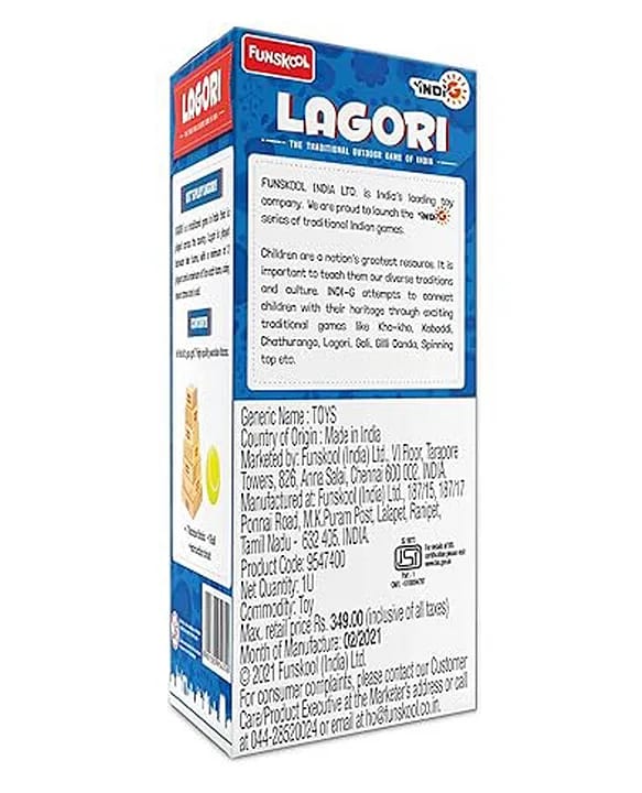 Funskool Lagori Sports Game: The Traditional Outdoor Game for Kids - Multicolour