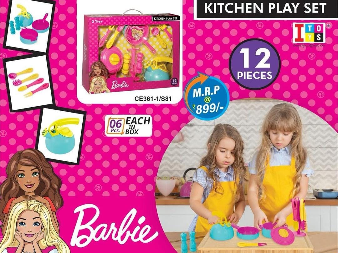 Itoys Barbie Kitchen Play Set - 12 Pcs - Multicolor