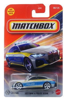 Matchbox Cars - Combo Pack of 2 Pcs - 2023 BMW i4 Police Sedan | MBX Load Lifter / Chargeuse MBX