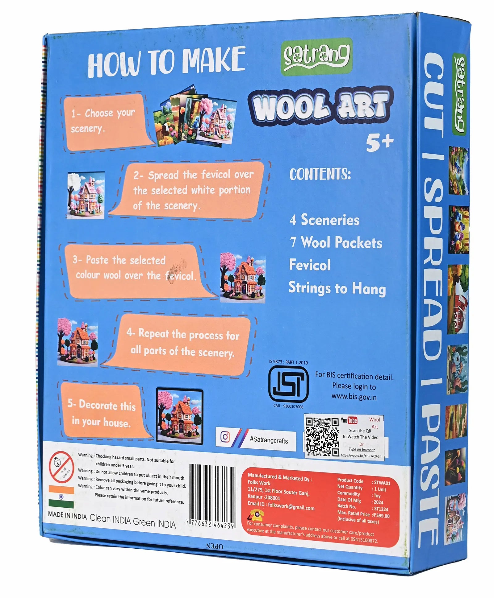 Folks Work Satrang Wool Art | Multicolor