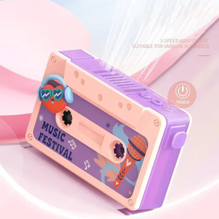 Retro Design HipHop Tape Fan & Recorder for Kids - Multicolor