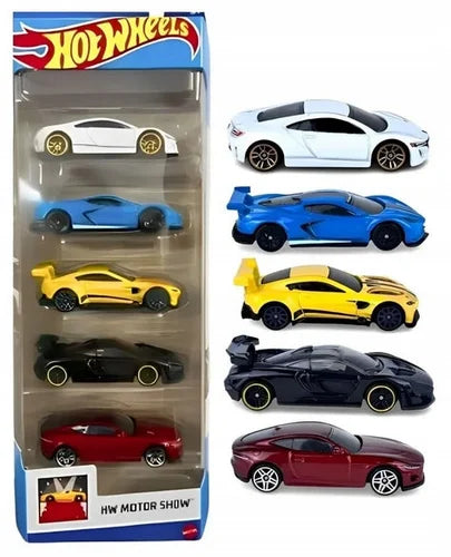 Hot Wheels Combo of 2 Sets - Gateways Car & Motor Show - Set of 5 - Multicolor