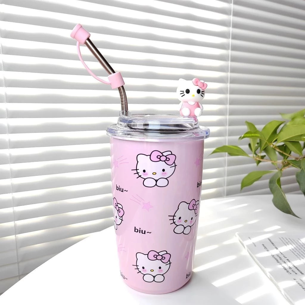 Tumbler with Straw | Coffee Mug with Lid | Sipper Bottle with Straw | Multicolor Assorted | 500ml