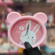 Bear Shape Alarm Clock for Kids | Cartoon Printed | Portable Stand & Desk Clock | Time Functional | Assorted Colors | Box Packing