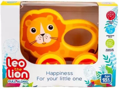 Ratna's Leo The Lion Pull Along Toddler Toy | Encourages Baby Walking Toy | Multicolor