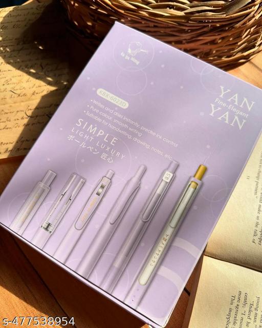 Stylish Retractable Gel Pen Set – Smooth Writing & Quick Dry Ink | 6 Pens in one Pack