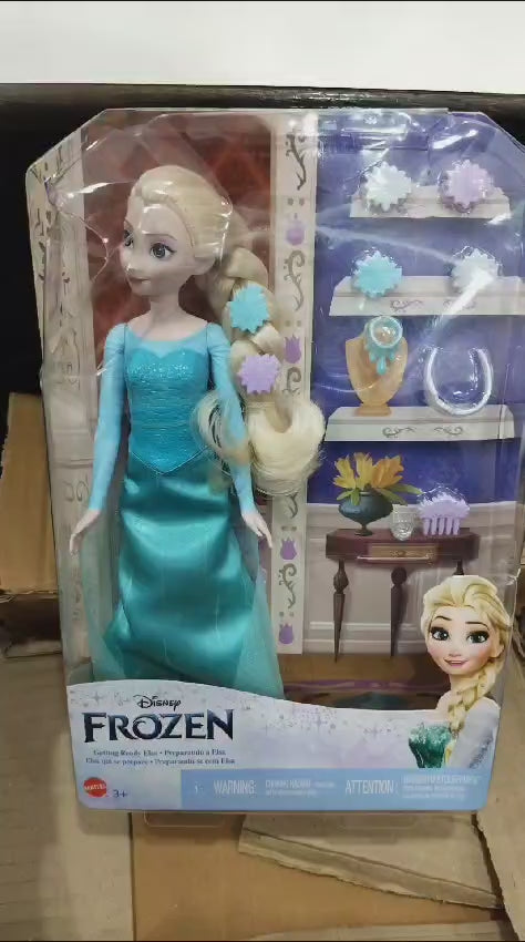 Disney Frozen Toys, Elsa Fashion Doll in Signature Blue Dress and Accessories - Multicolor - BOX DAMAGES