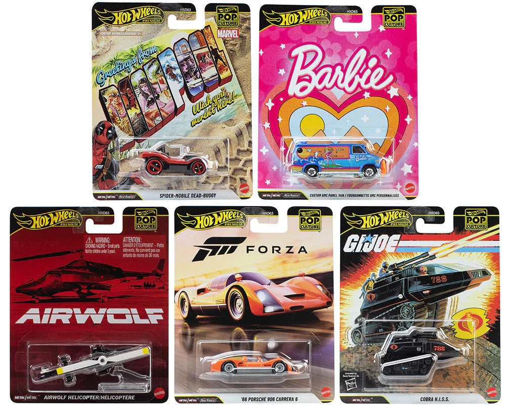 Hot Wheels Pop Culture Set (5 Vehicles) - HXD63 - 955Q - Exclusive Collection