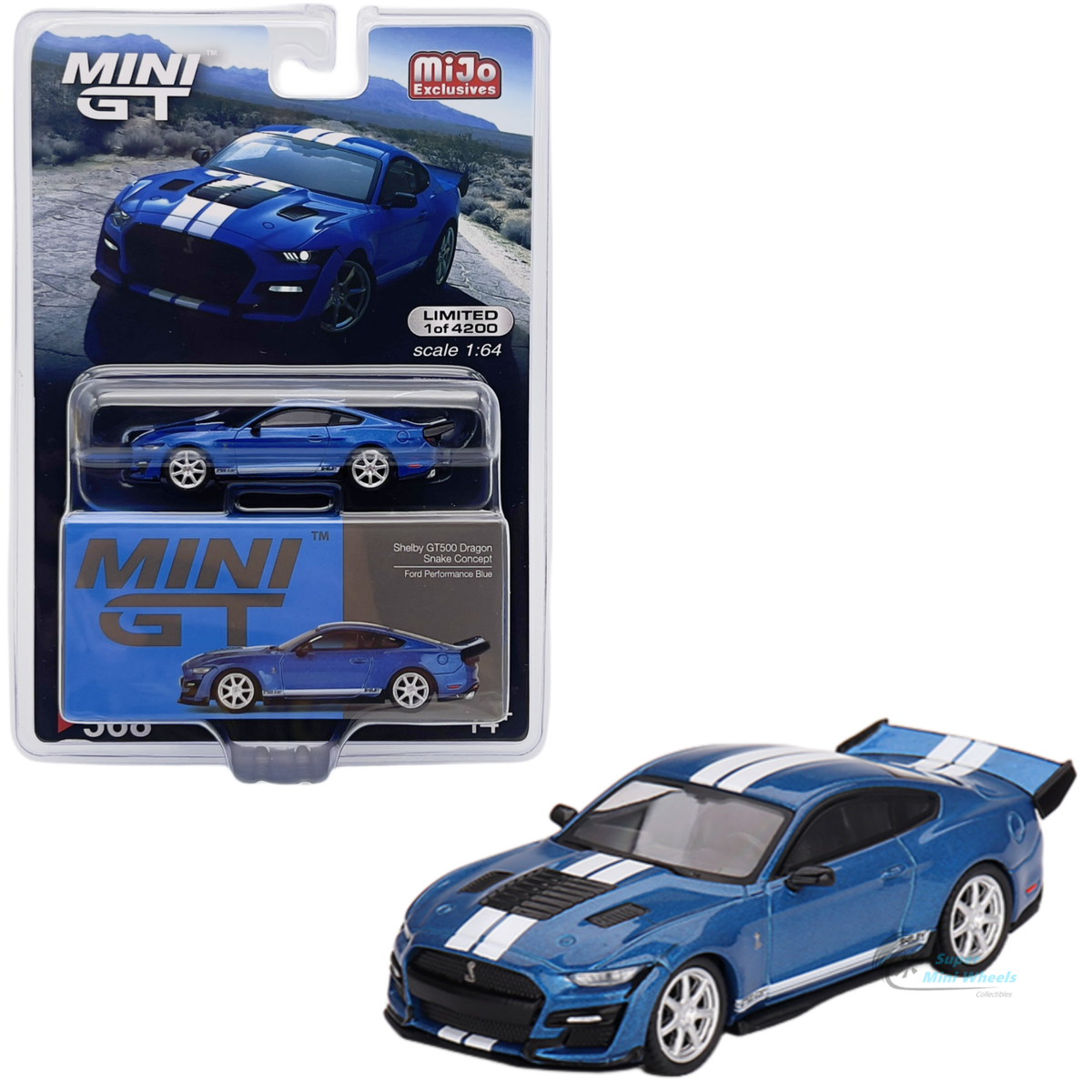 MINI GT Imported Edition Shelby GT500 Dragon Snake Concept - Ford Performance Blue - #568