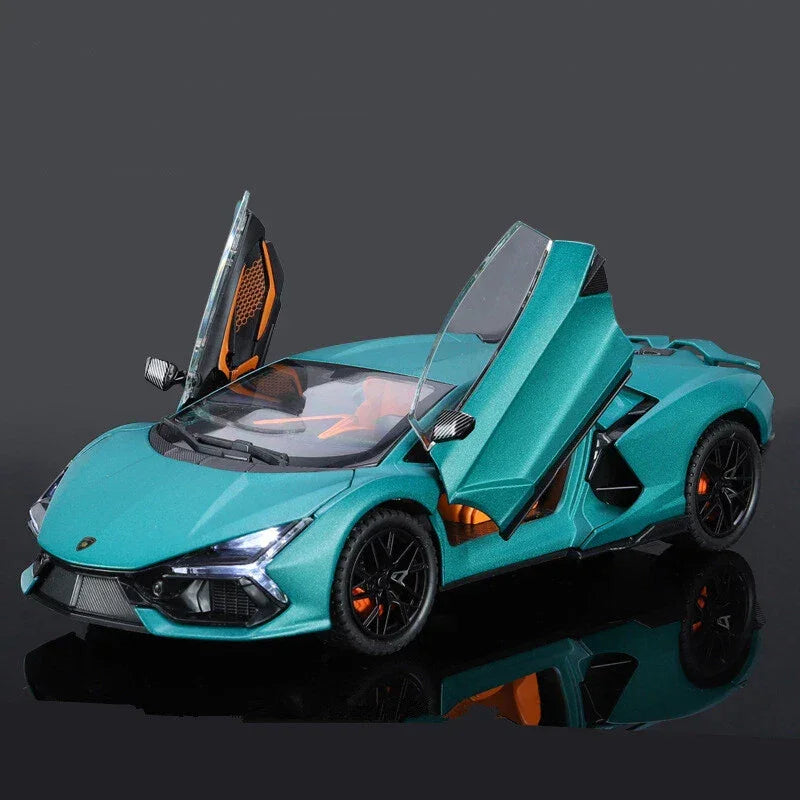 JOY JUNCTION 1:24 Lamborghini Diecast Car Model -Blue with openable door, pull back action light and sound