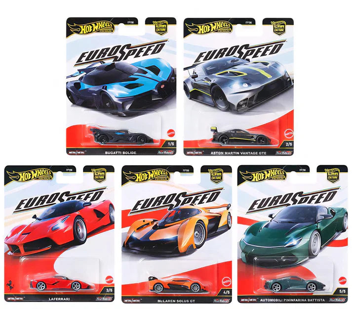 Hot Wheels Imported Premium Car Culture - Euro Speed pack of 5 Cars