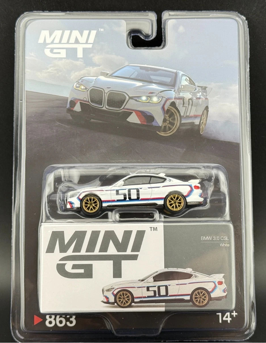 MINI GT Imported Premium - Blister pack - #863 - BMW 3.0 CSL - White
