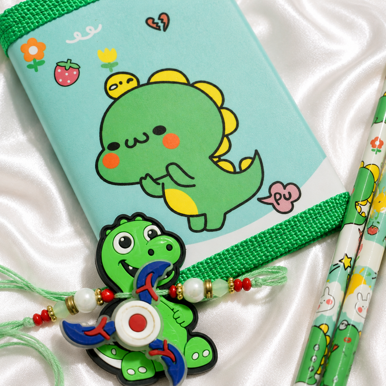 iLearnNGrow Luggage Packing Stationery Rakhi Combo – Complete School Essentials Gift Set with Watch, Wallet & Rakhi- Green