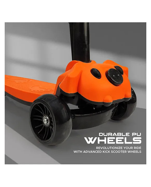 Smart Kick Scooter with 3-Level Adjustable Height & Foldable Structure – Orange
