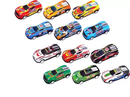 Ratnas Sports Cars Speeed Master Pull Back 12 Mini Cars for Kids - Multicolour